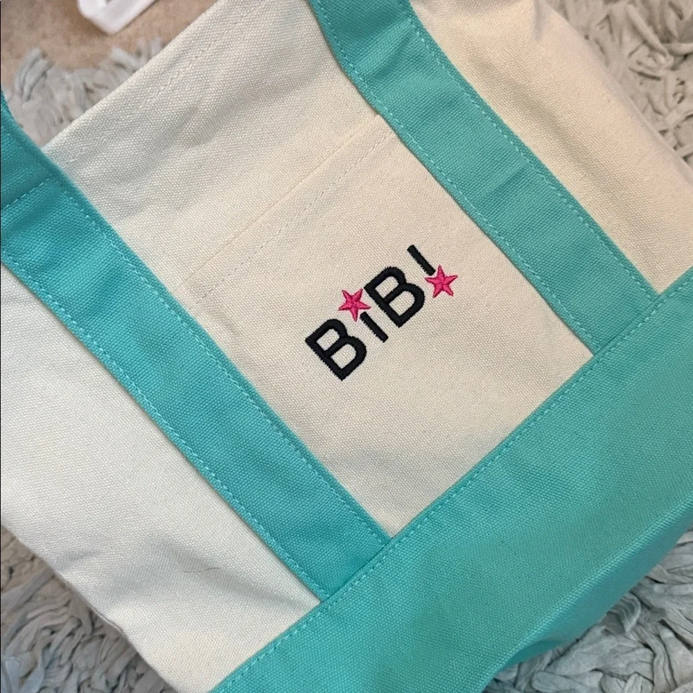 BiBi Aqua and Cream Tote Bag